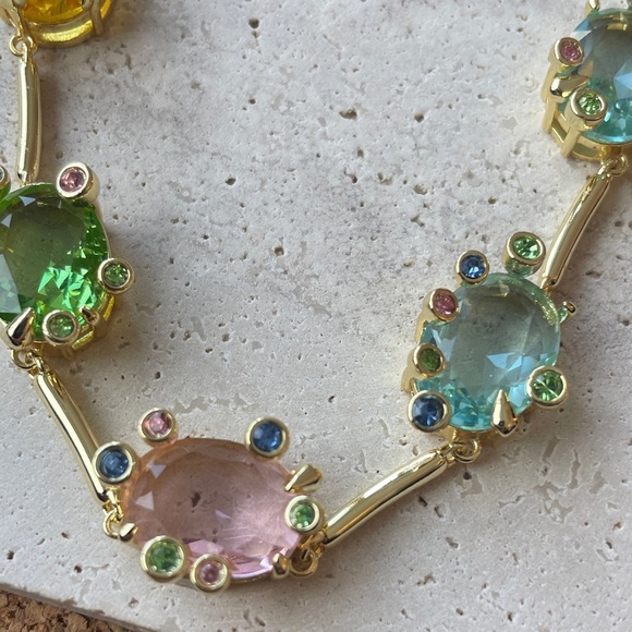 Swarovski Elegant Multicolor Gemstone Necklace - Picture 2 of 10